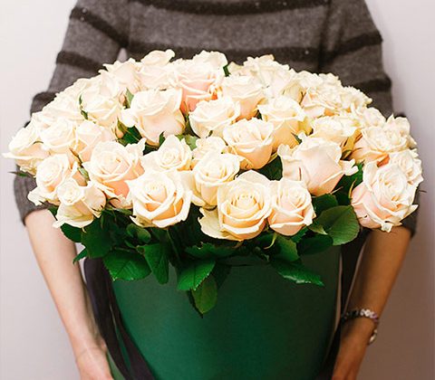 Gift Boxed White Roses